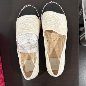 Tory Burch Espadrilles - Black and Cream, size 8. Runs true to size. Brand new